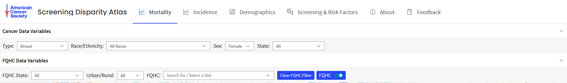 Mortality Map Query Panel